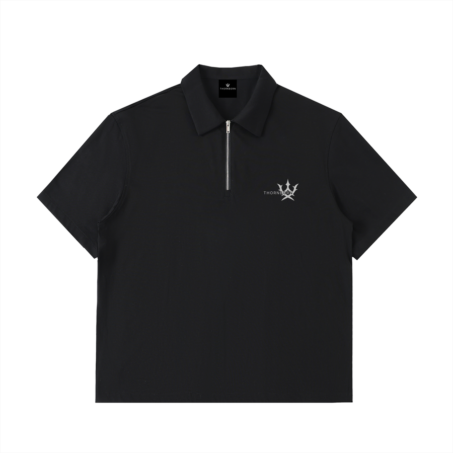 Half-Zip Cotton Polo Shirt